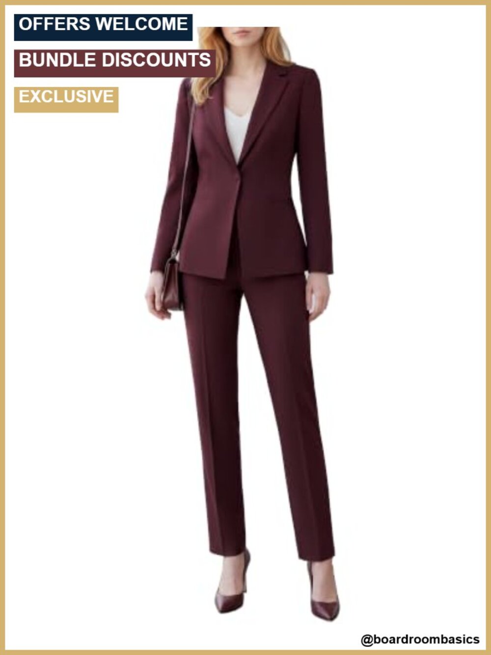 Women's 2 Piece Business Pantsuit Wrinkle Free Blazer & Pants Set